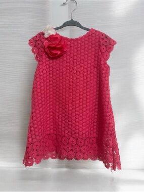 🌸 Rare Editions Pink Lace Dress/Top – Size 4T